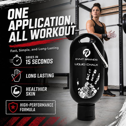 Liquid Chalk, Mess Free Gym Chalk for Weightlifting, Gymnastics, Rock Climbing, Dancing. Sweat Resistant and Long Lasting for Stronger Grip.