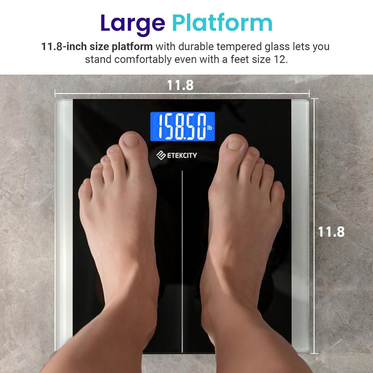 Bathroom Scale for Body Weight, Digital, Highly Accurate, 400 Lbs