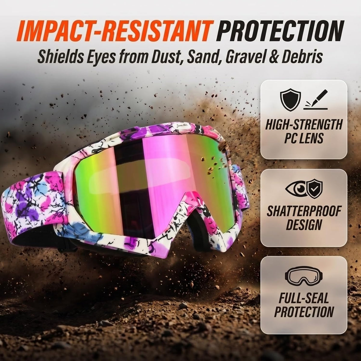 Dirt Bike Goggles - ATV Motorcycle Motocross UTV MX MTB Riding Goggles