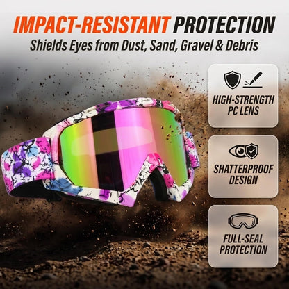Dirt Bike Goggles - ATV Motorcycle Motocross UTV MX MTB Riding Goggles