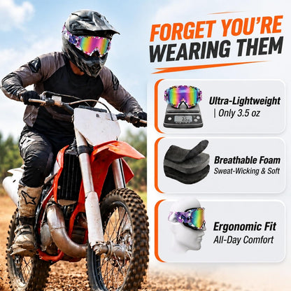 Dirt Bike Goggles - ATV Motorcycle Motocross UTV MX MTB Riding Goggles