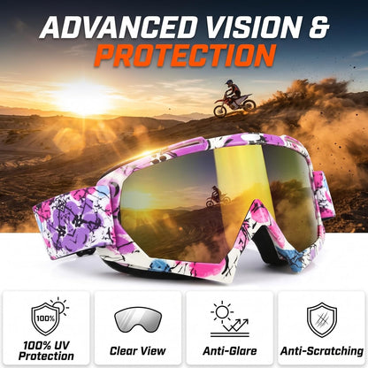 Dirt Bike Goggles - ATV Motorcycle Motocross UTV MX MTB Riding Goggles
